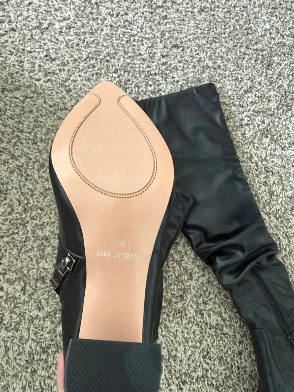 Women’s Black Knee-High Block Heel Boots